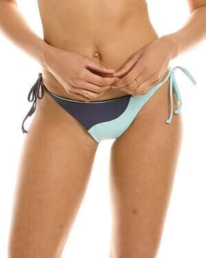 L*SPACE Dani Bottom Full Slate Pool Colorblock Tie Sides Stretch Size XS NEW